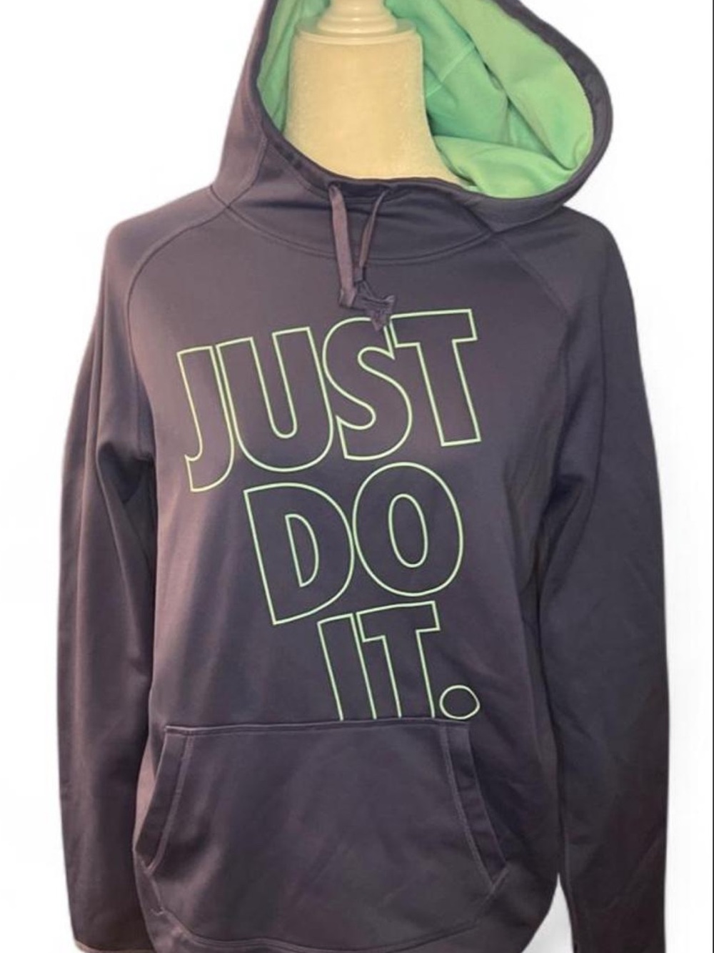 Nike 'Just Do It' purple Hoodie with mint Green Interior